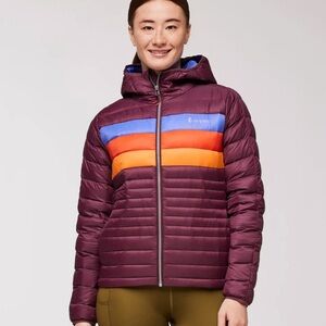 Cotopaxi Fuego hooded jacket in wine stripes GUC